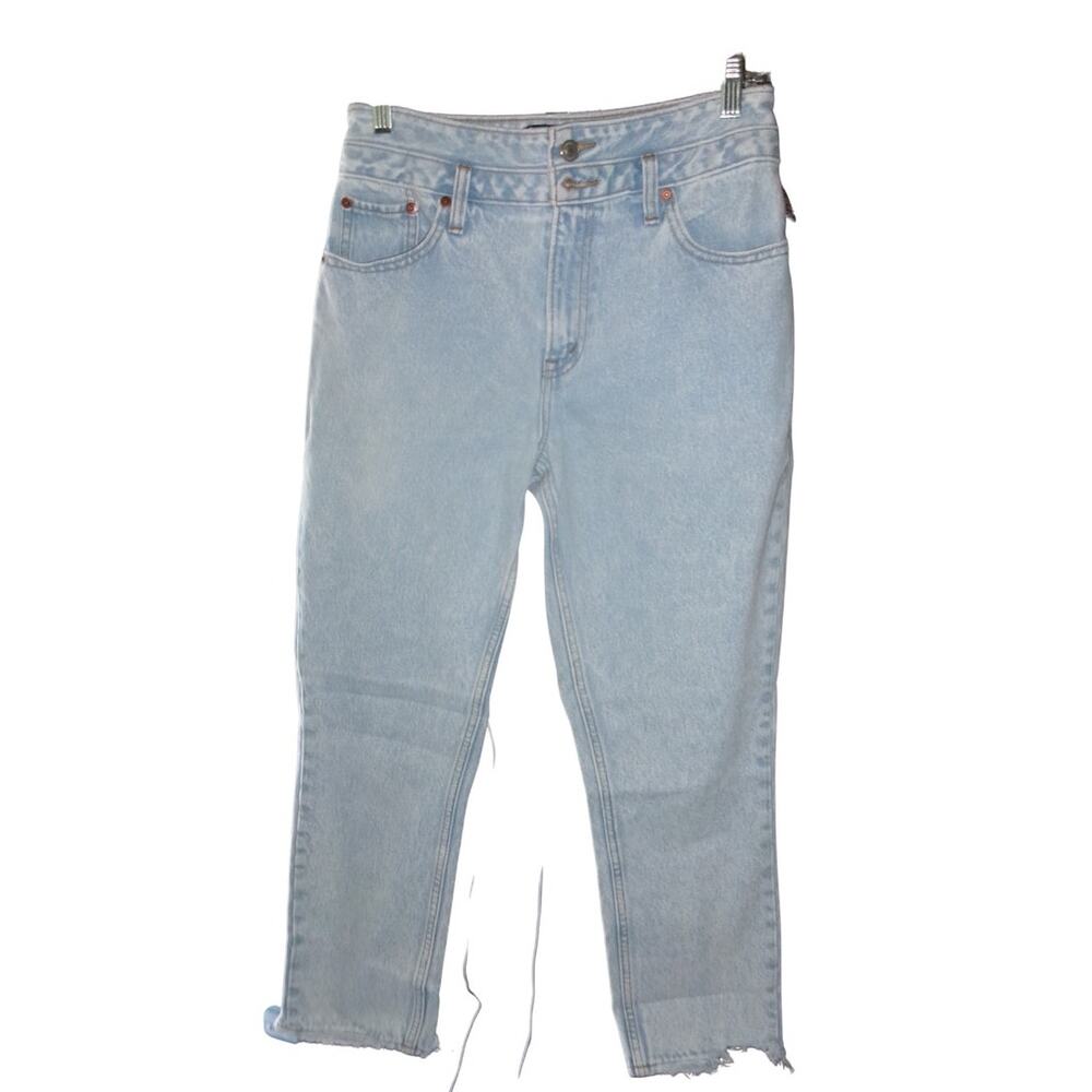 Abercrombie & Fitch Ultra High Rise 90s Straight Jeans Womens 27/4 Raw Hem